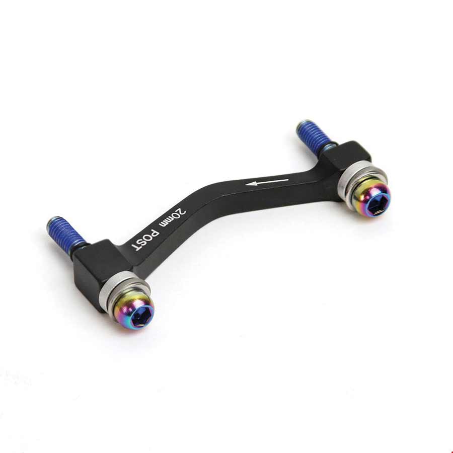 SRAM/Avid Post Mount to Post Mount 20P F180/R160 Disc Brake Caliper Adapter with Rainbow Hardware