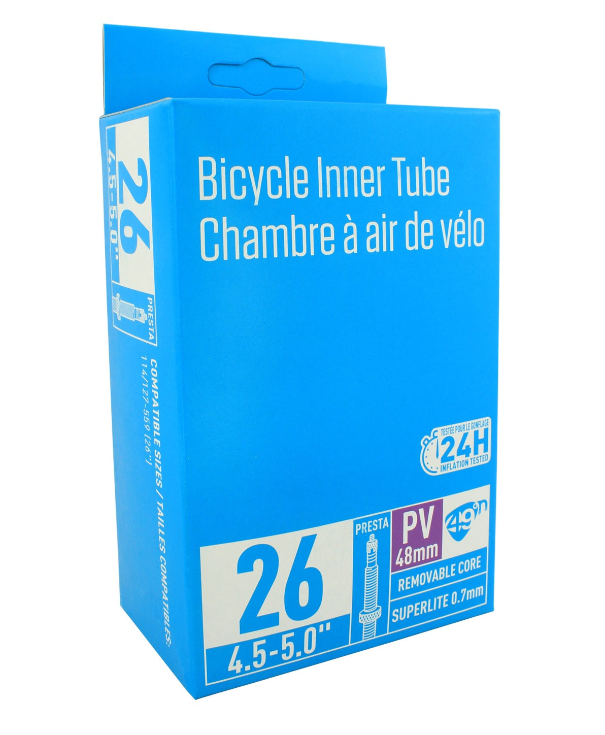 49N 26" 4.5-5.0" Fat Bike Presta Valve Tube