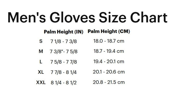 View 100% Brisker Cold-Weather Glove Size Chart