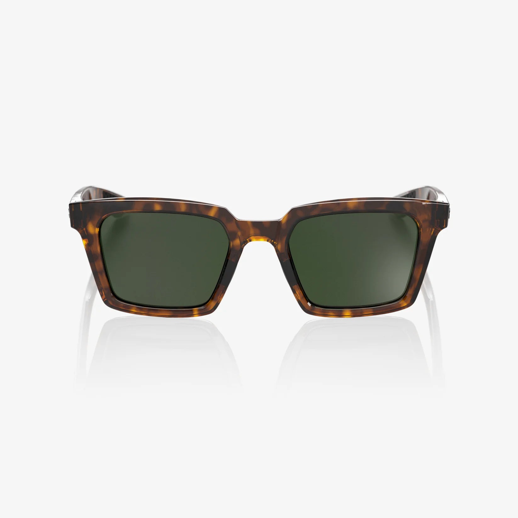 100% Erba Sunglasses Gloss Havana Frame with Grey Green Lens