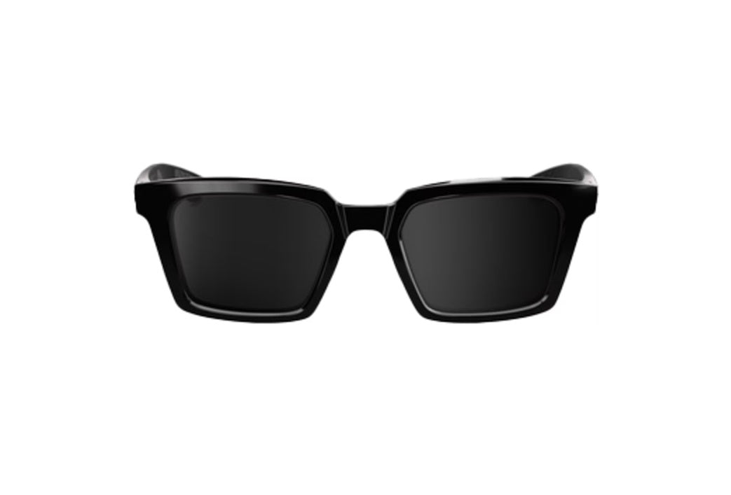 100% Erba Sunglasses Polished Black Frame with Black Mirror Lens