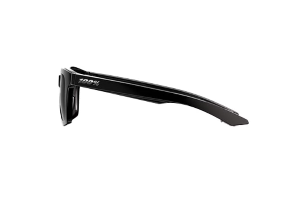 100% Erba Sunglasses Polished Black Frame with Black Mirror Lens