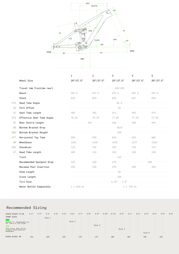 View Norco Fluid VLT C3 140 Size Chart