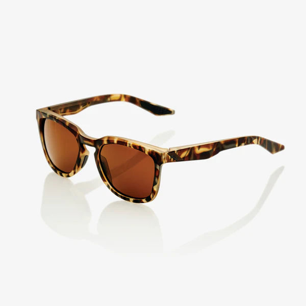 100% Hudson Sunglasses Soft Tact Havana Frame with Bronze Lens
