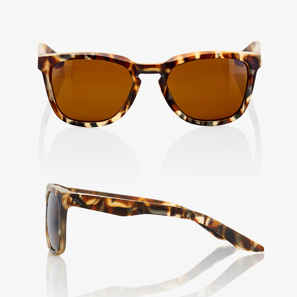 100% Hudson Sunglasses Soft Tact Havana Frame with Bronze Lens