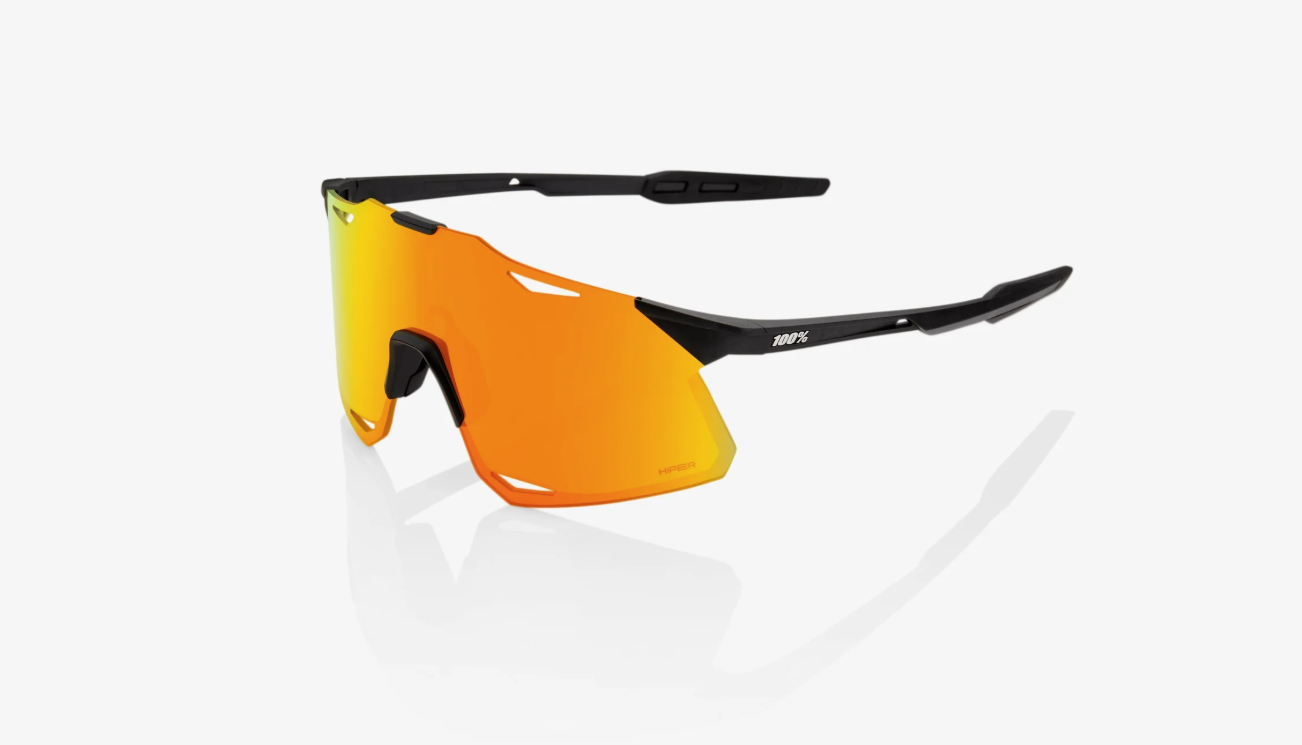 100% Hypercraft Sunglasses Matte Black Frame with HiPER Red Multilayer Mirror Lens