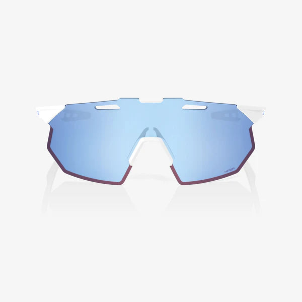 100% Hypercraft SQ Sunglasses Soft Tact White Frame with HiPER Blue Multilayer Lens