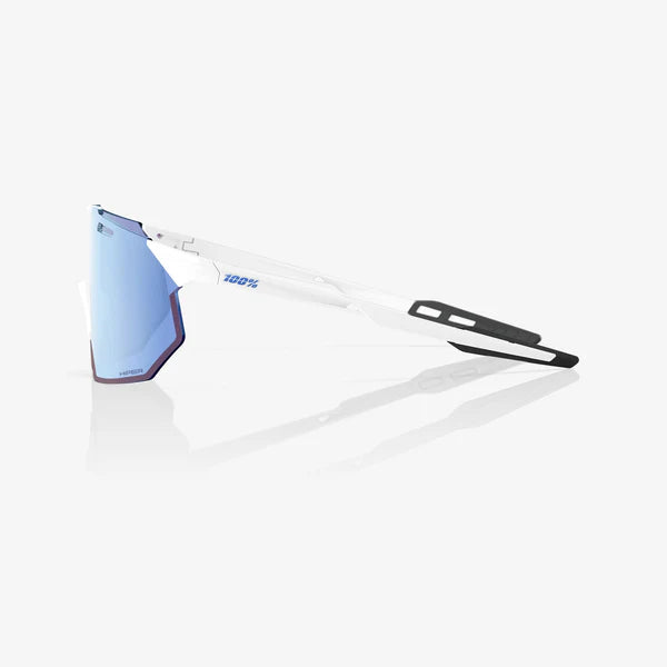 100% Hypercraft SQ Sunglasses Soft Tact White Frame with HiPER Blue Multilayer Lens