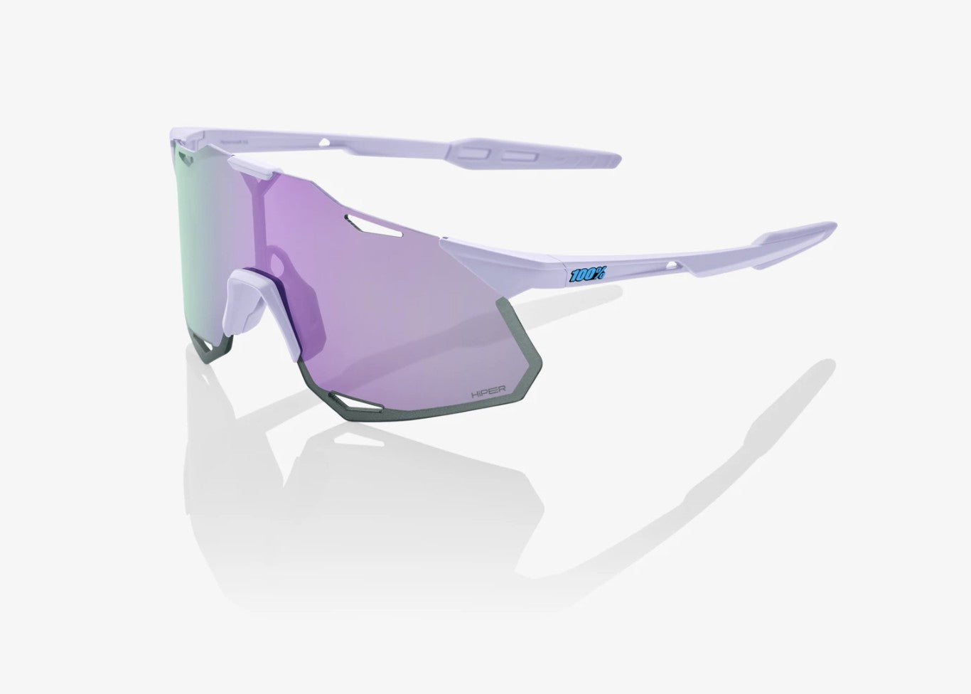 100% Hypercraft XS Sunglasses Soft Tact Lavender Frame with HiPER Lavender Mirror Lens