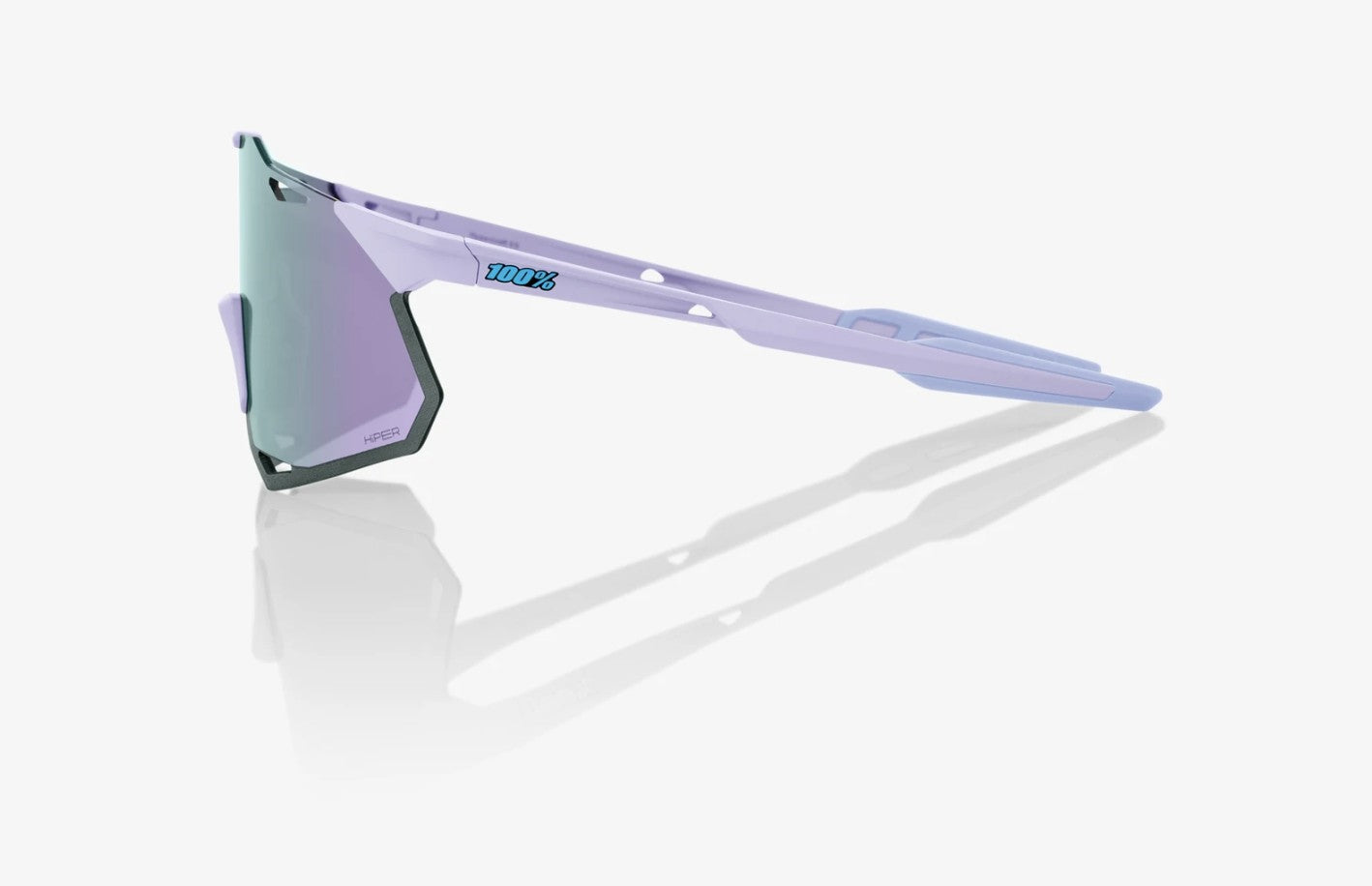 100% Hypercraft XS Sunglasses Soft Tact Lavender Frame with HiPER Lavender Mirror Lens