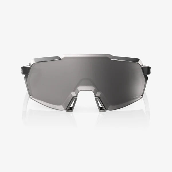 100% Korbin Sunglasses Gloss Black Chrome Frame with HiPER Silver Mirror Lens