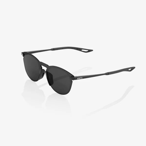 100% Legere Round Polished Black Frame with Smoke Lens