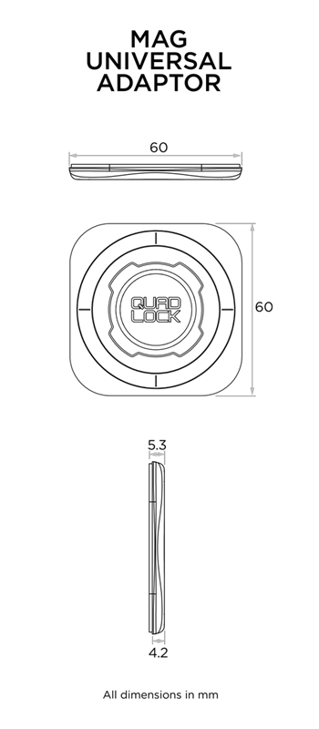 View Quad Lock Universal MAG Phone Adaptor Size Chart