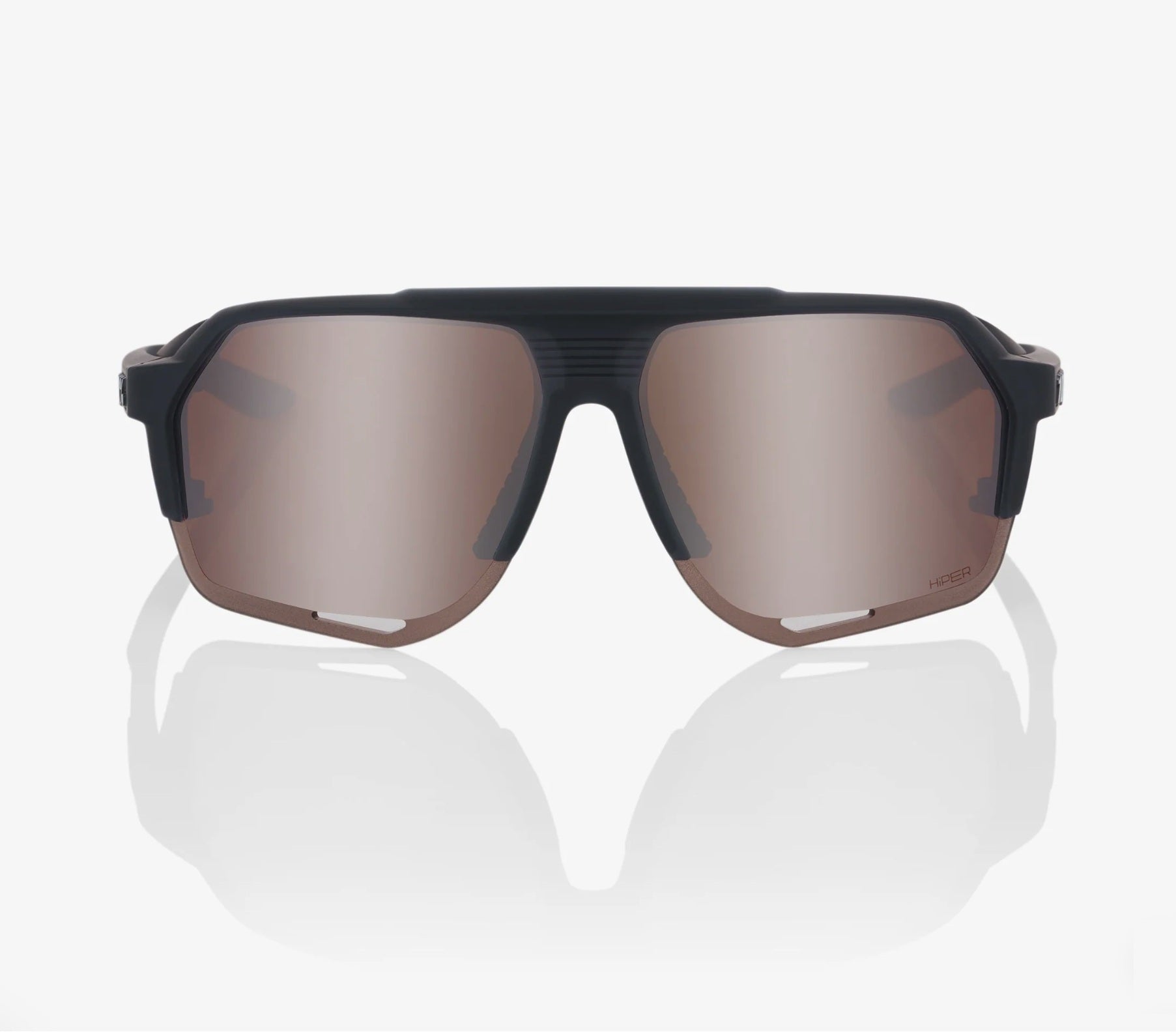 100% Norvik Sunglasses Soft Tact Crystal Black Frame with HiPER Crimson Silver Mirror Lens