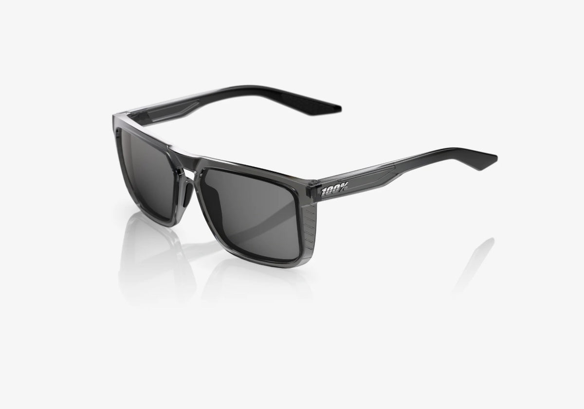 100% Renshaw Sunglasses Translucent Smoke Frame Smoke Lens