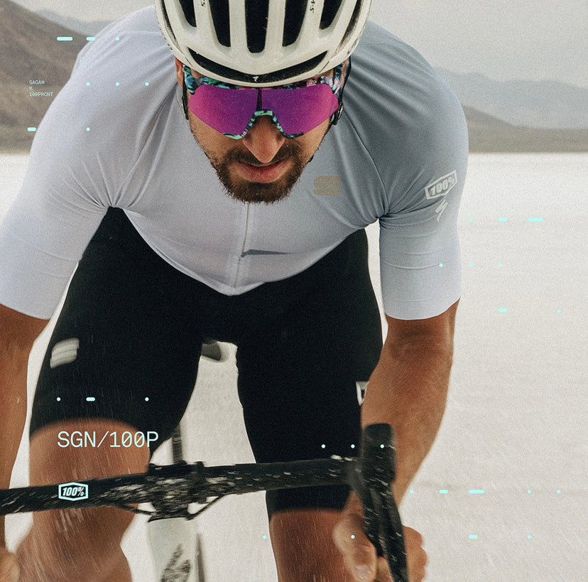 100% S3 Sunglasses Peter Sagan Limited Edition Tie-Dye Frame with Purple Multilayer Mirror Lens