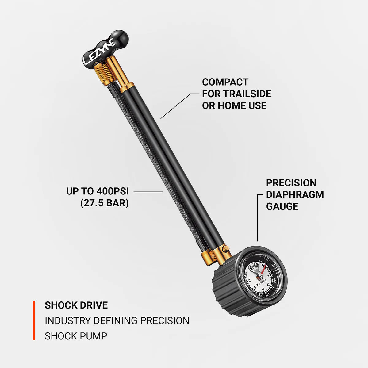 Lezyne Shock Drive Precision Bike Shock Pump