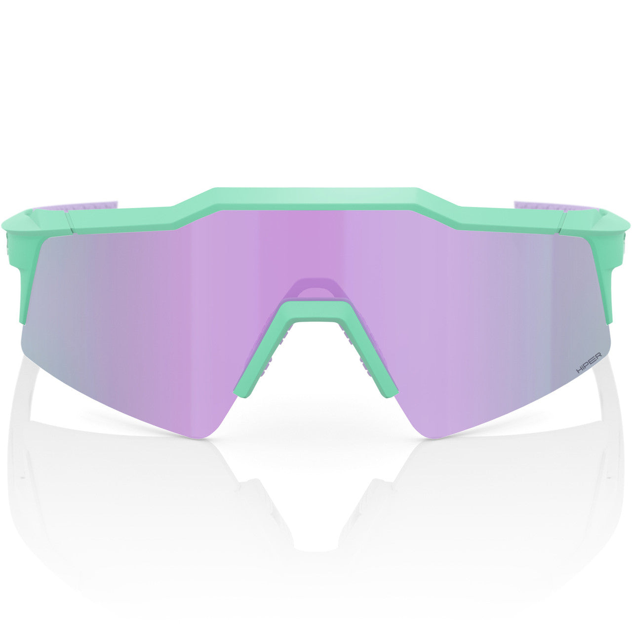 100% Speedcraft SL Sunglasses Soft Tact Mint Frame with HiPER Lavender Mirror Lens