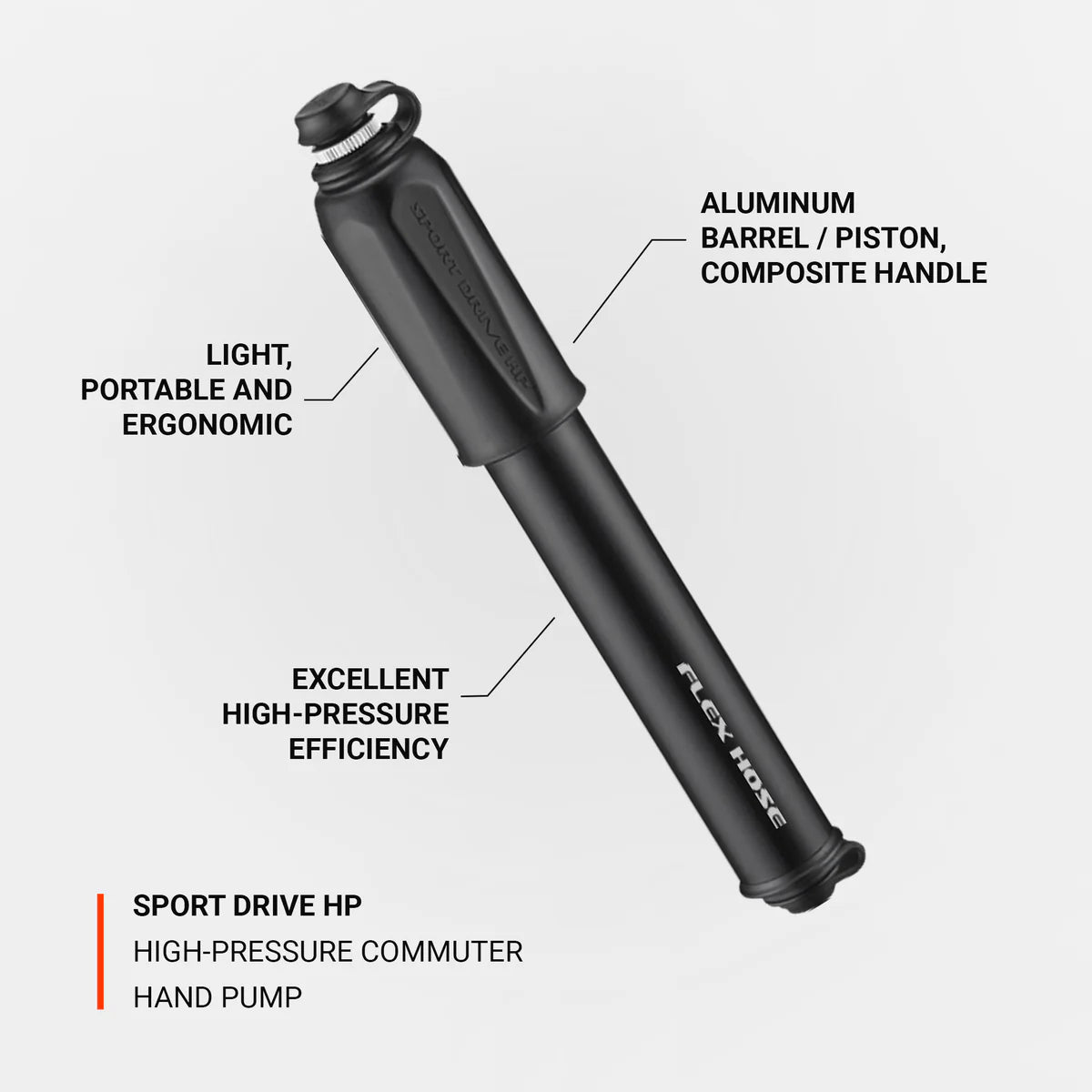 Lezyne Sport Drive HP Compact High Pressure Hand Pump