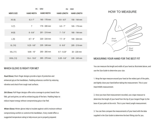 View Giro DND Gel Glove Size Chart