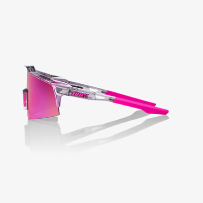 100% Speedcraft SL Sunglasses Tokyo Night Edition Polished Translucent Grey Frame with Purple Multilayer Mirror Lens