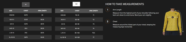 View Gorewear Torrent Long Sleeve Women's Jersey Size Chart
