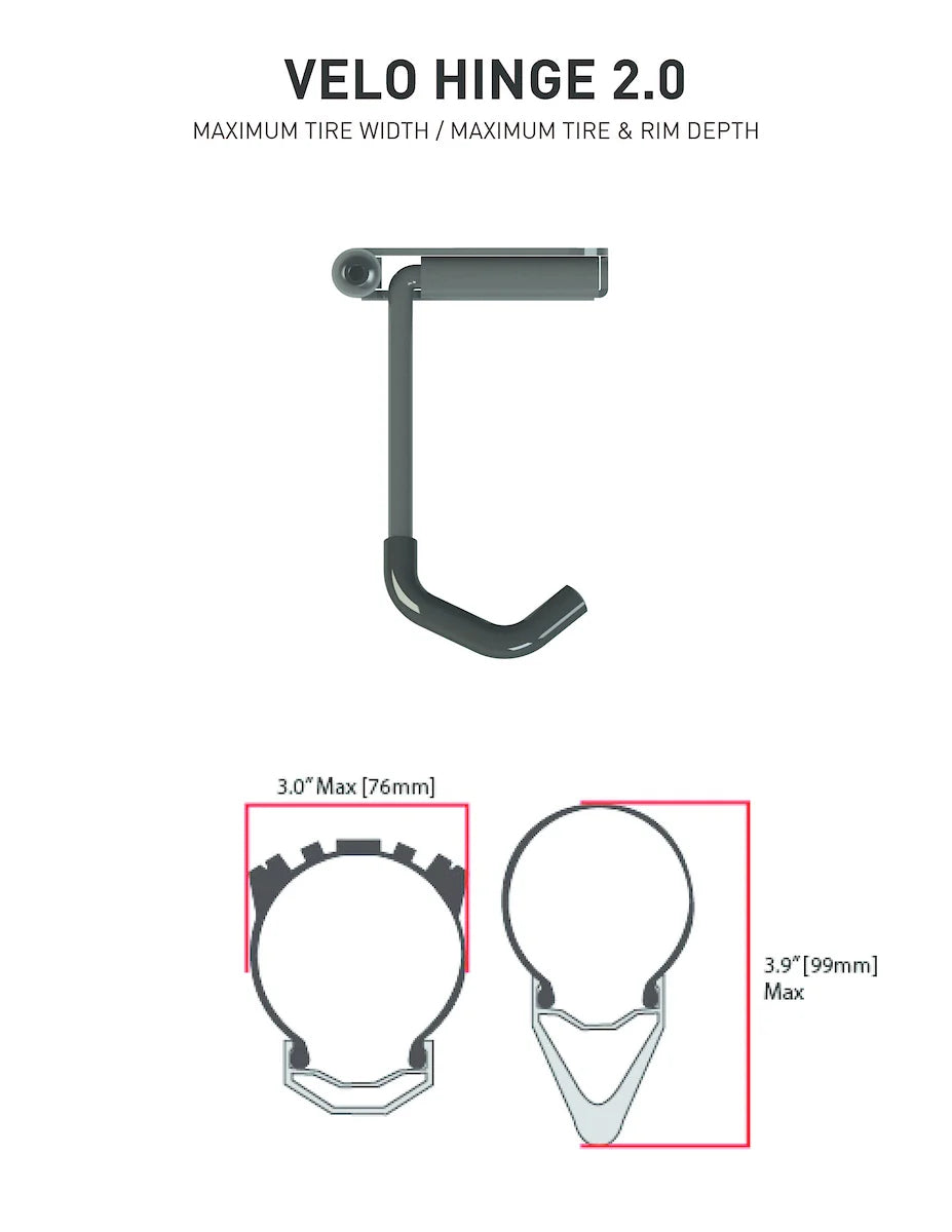 Feedback Sports Velo Hinge 2.0 Pivoting Bike Storage Hook