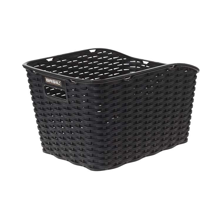 Basil Weave WP Rear Basket Black