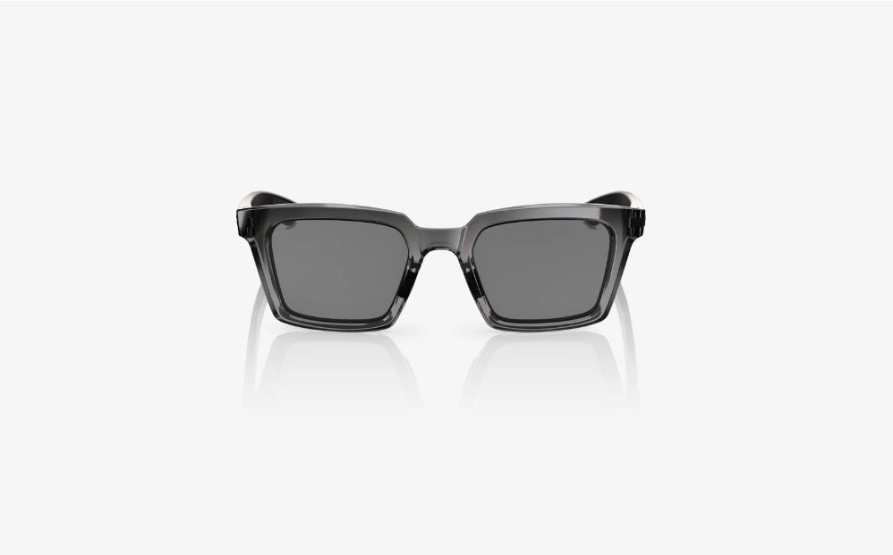100% Erba Sunglasses Translucent Smoke Frame with Smoke Lens