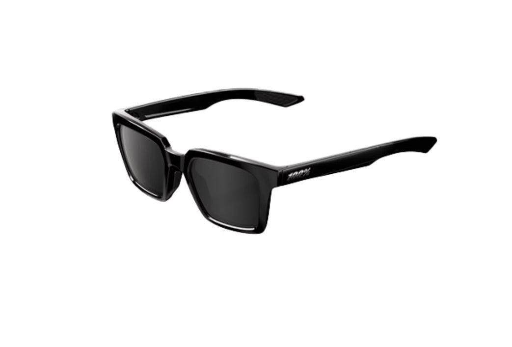 100% Erba Sunglasses Polished Black Frame with Black Mirror Lens