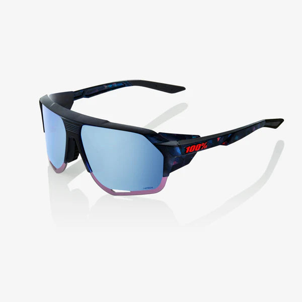 100% Norvik Sunglasses Black Holographic Frame with HiPER Blue Multilayer Mirror Lens