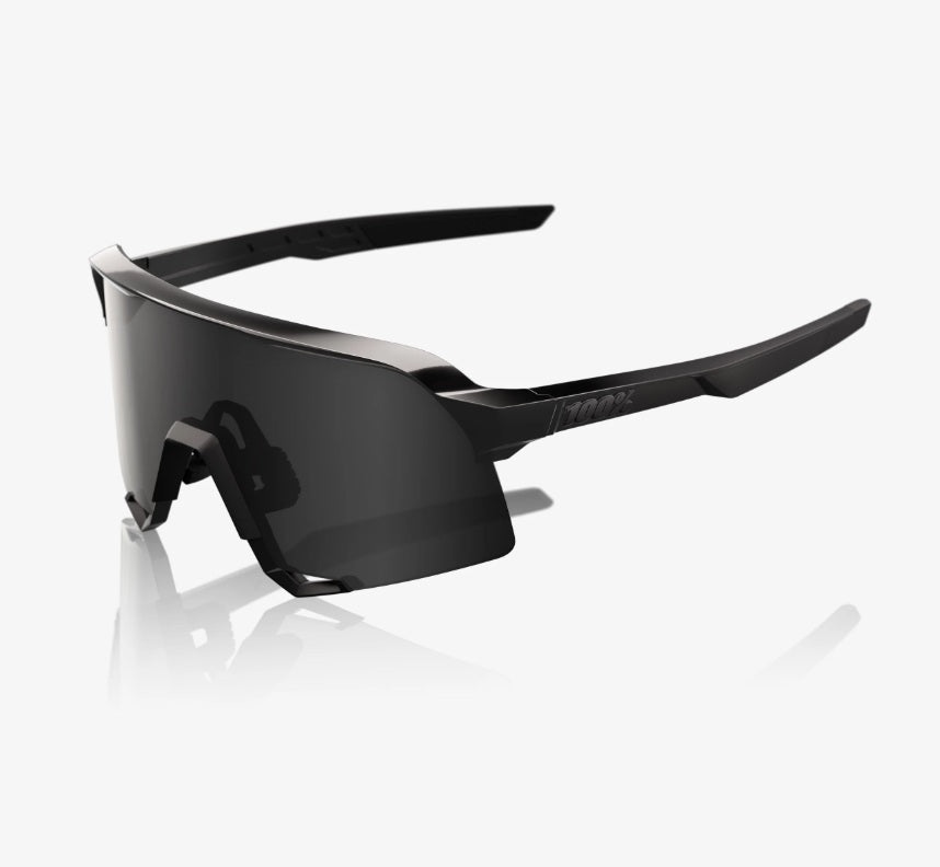 100% S3 Sunglasses Gloss / Matte Black Frame with HiPER Black Mirror Lens