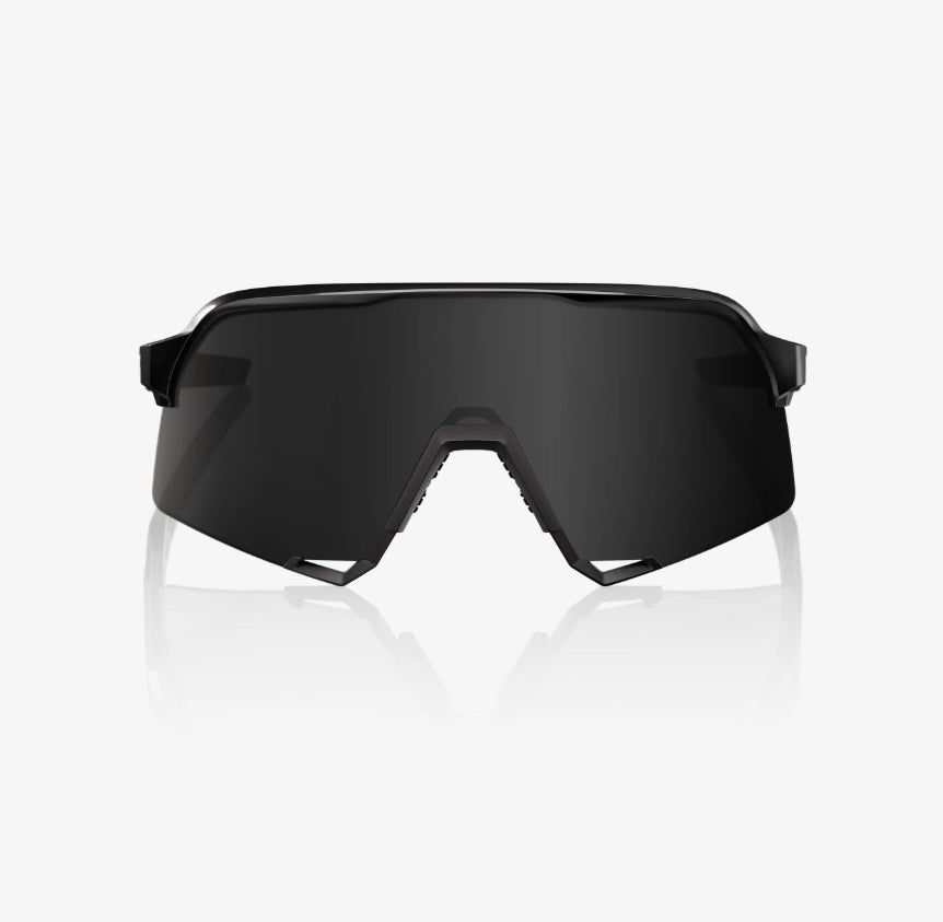 100% S3 Sunglasses Gloss / Matte Black Frame with HiPER Black Mirror Lens