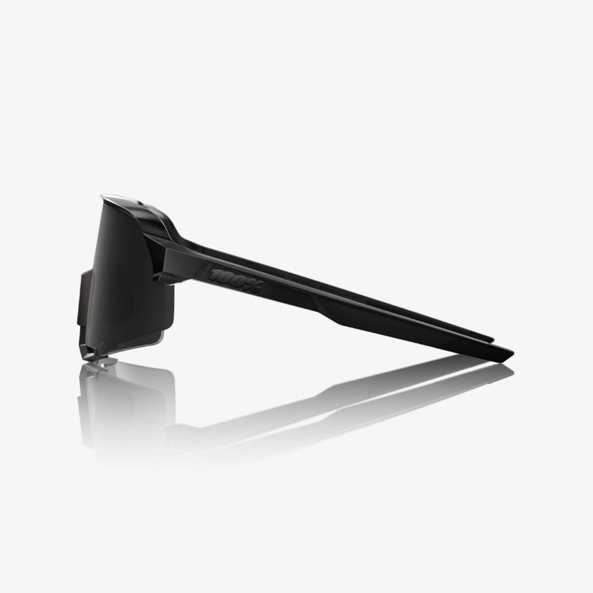 100% S3 Sunglasses Gloss / Matte Black Frame with HiPER Black Mirror Lens