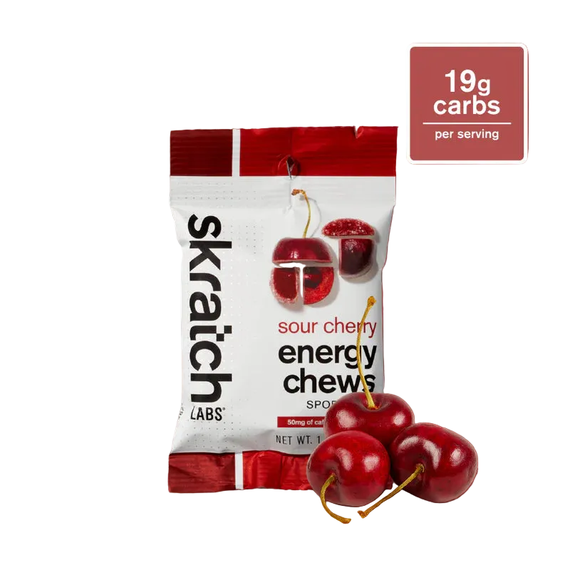 Skratch Labs Sport Energy Chews Sour Cherry with 25mg Caffeine