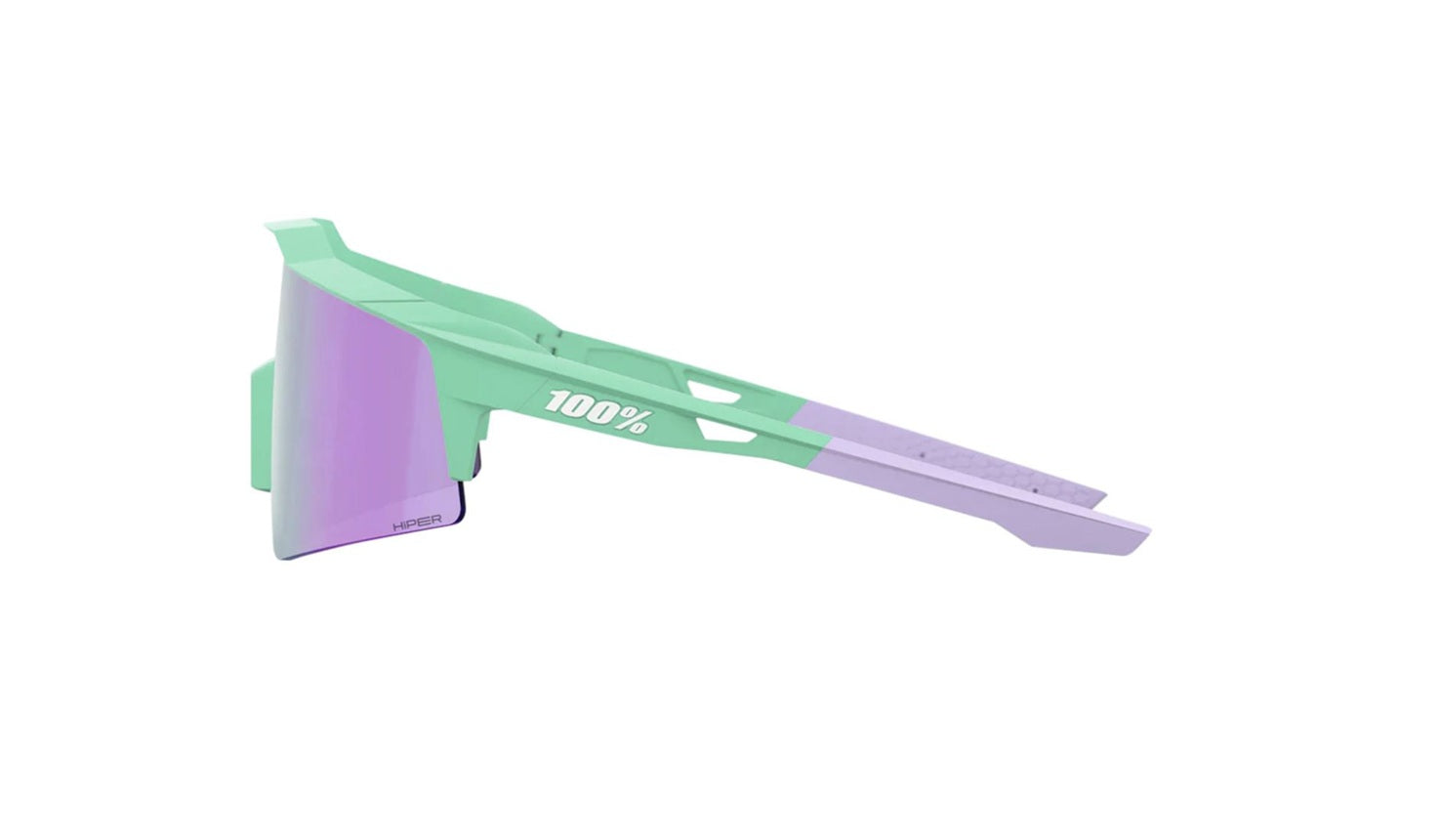 100% Speedcraft SL Sunglasses Soft Tact Mint Frame with HiPER Lavender Mirror Lens