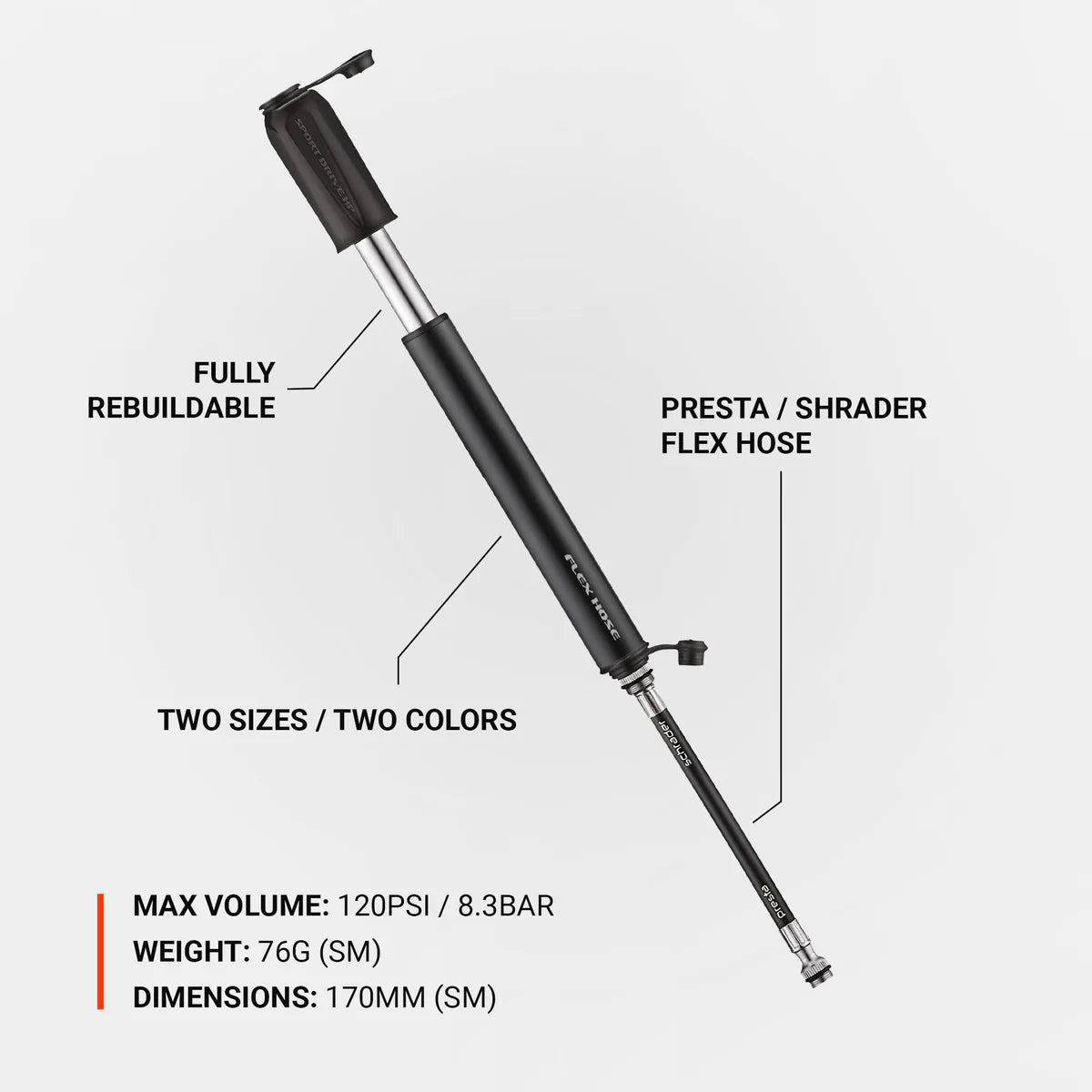Lezyne Sport Drive HP Small Multivalve Pump