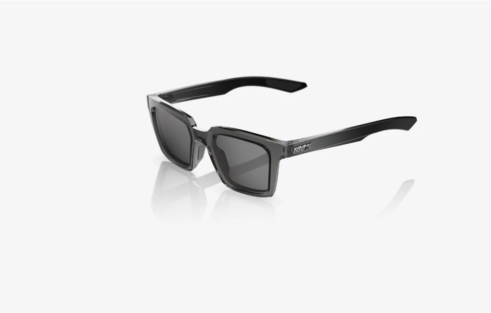 100% Erba Sunglasses Translucent Smoke Frame with Smoke Lens