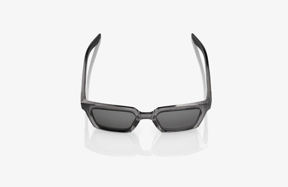 100% Erba Sunglasses Translucent Smoke Frame with Smoke Lens